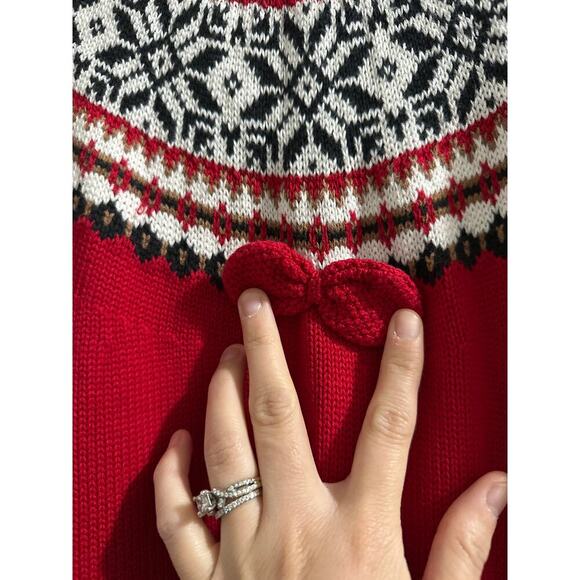 Hanna‎ Andersson Red fair isle Sweater dress size US 10 - Picture 2 of 6